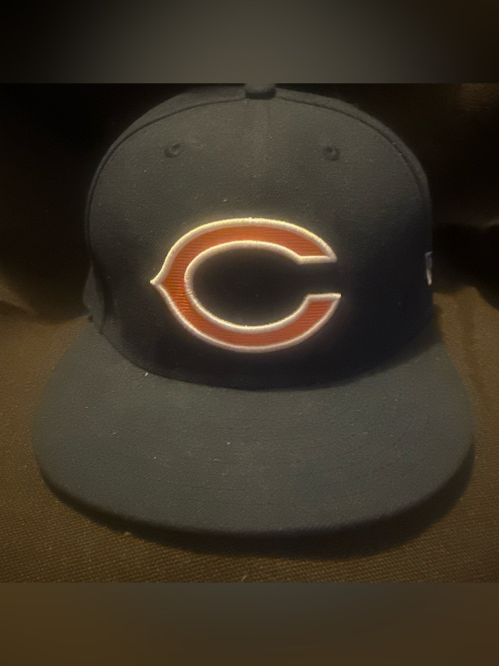 Chicago Bears Navy Fitted Hat with Orange C Logo